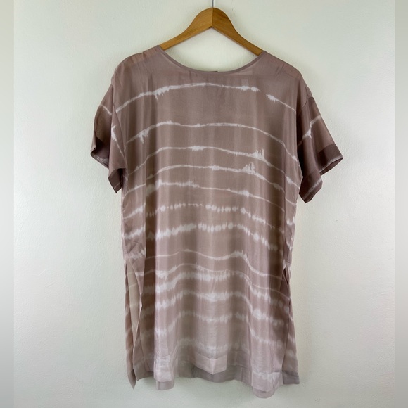 J. Jill Silk Blend Tie Dye Print Side Slit Lightweight Oversized Tunic - Picture 3 of 16